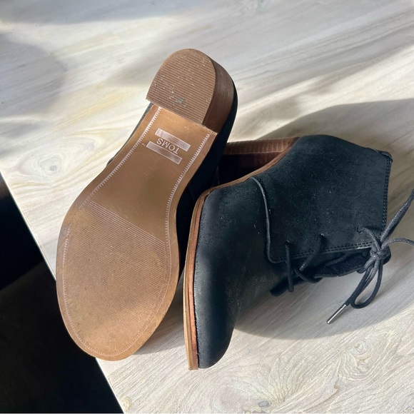 Toms Lunata Black Metallic lace up boots size 8 1/2 - Picture 7 of 12